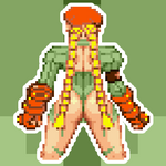 Load image into Gallery viewer, Cammy Holographic Pixel Vixen Sticker #13 - Pixel X