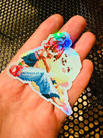 Load image into Gallery viewer, Momoko Pixel Vixen Holographic Sticker #37 - Pixel X