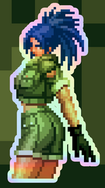Load image into Gallery viewer, Leona Pixel Vixen Holographic Sticker #35 - Pixel X