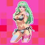 Load image into Gallery viewer, Morrigan Aensland Bikini Holographic Pixel Vixen Sticker #3 - Pixel X