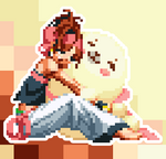 Load image into Gallery viewer, Momoko Pixel Vixen Holographic Sticker #37 - Pixel X