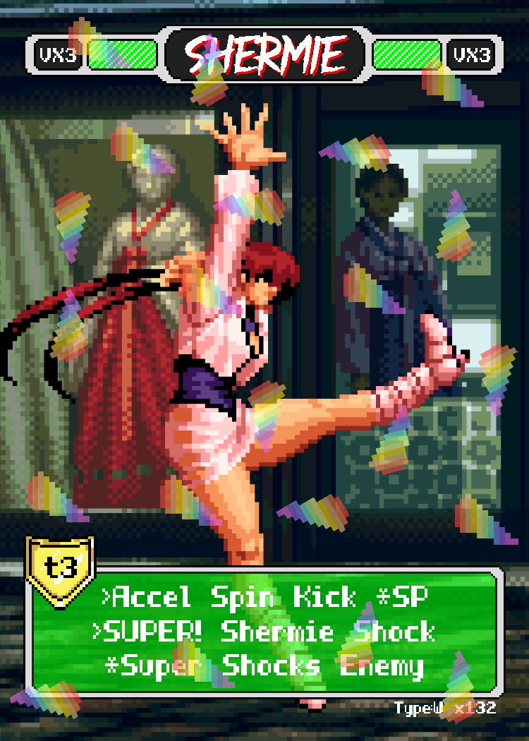 Shermie Swoop Kick- Pixel Vixen Trading Card #132