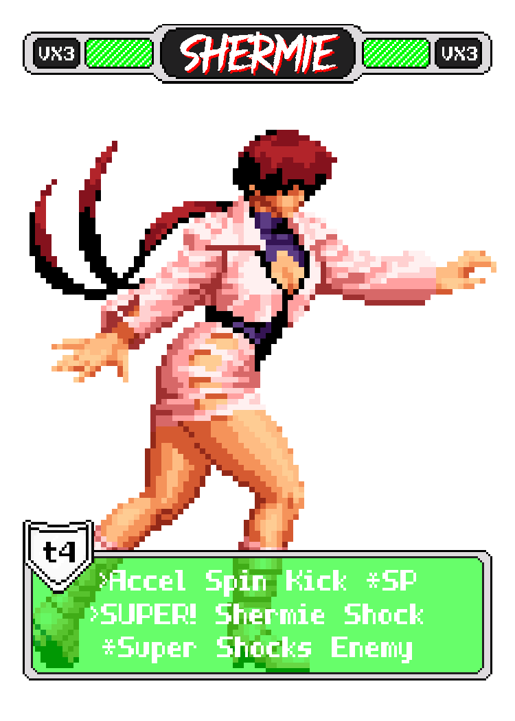 Shermie Swoop Kick- Pixel Vixen Trading Card #132