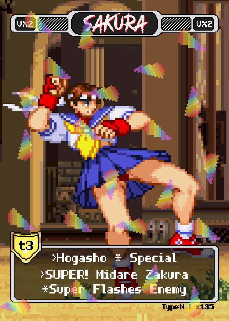 Sakura Kick Combo - Pixel Vixen Trading Card #135