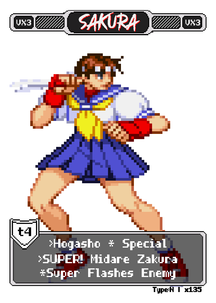 Sakura Kick Combo - Pixel Vixen Trading Card #135