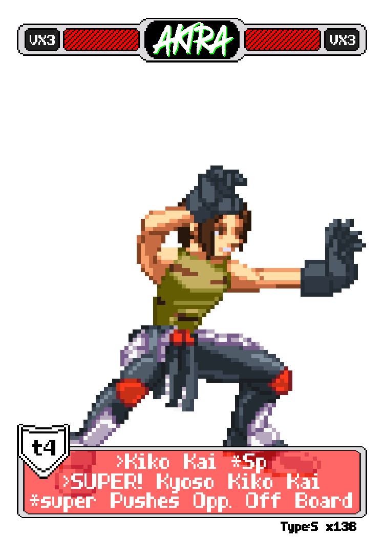 Akira Kazama Punch Combo - Pixel Vixen Trading Card #136