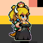 Load image into Gallery viewer, Bowsette Mario Pixel Art Holographic Sticker #1
