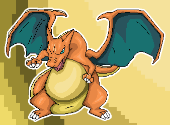 Charizard Pokemon Holographic Pixel Art Sticker #16