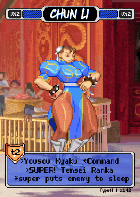 Chun Li Pixel Vixen Action Card #8