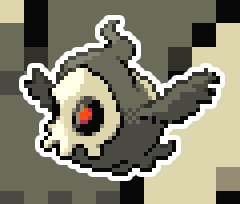 Duskull Pokemon Holographic Pixel Art Sticker #9