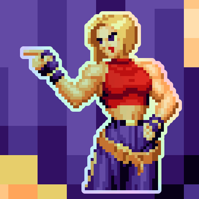 Blue Mary King of the Fighters Holographic Pixel Vixen Sticker #52 - Pixel X