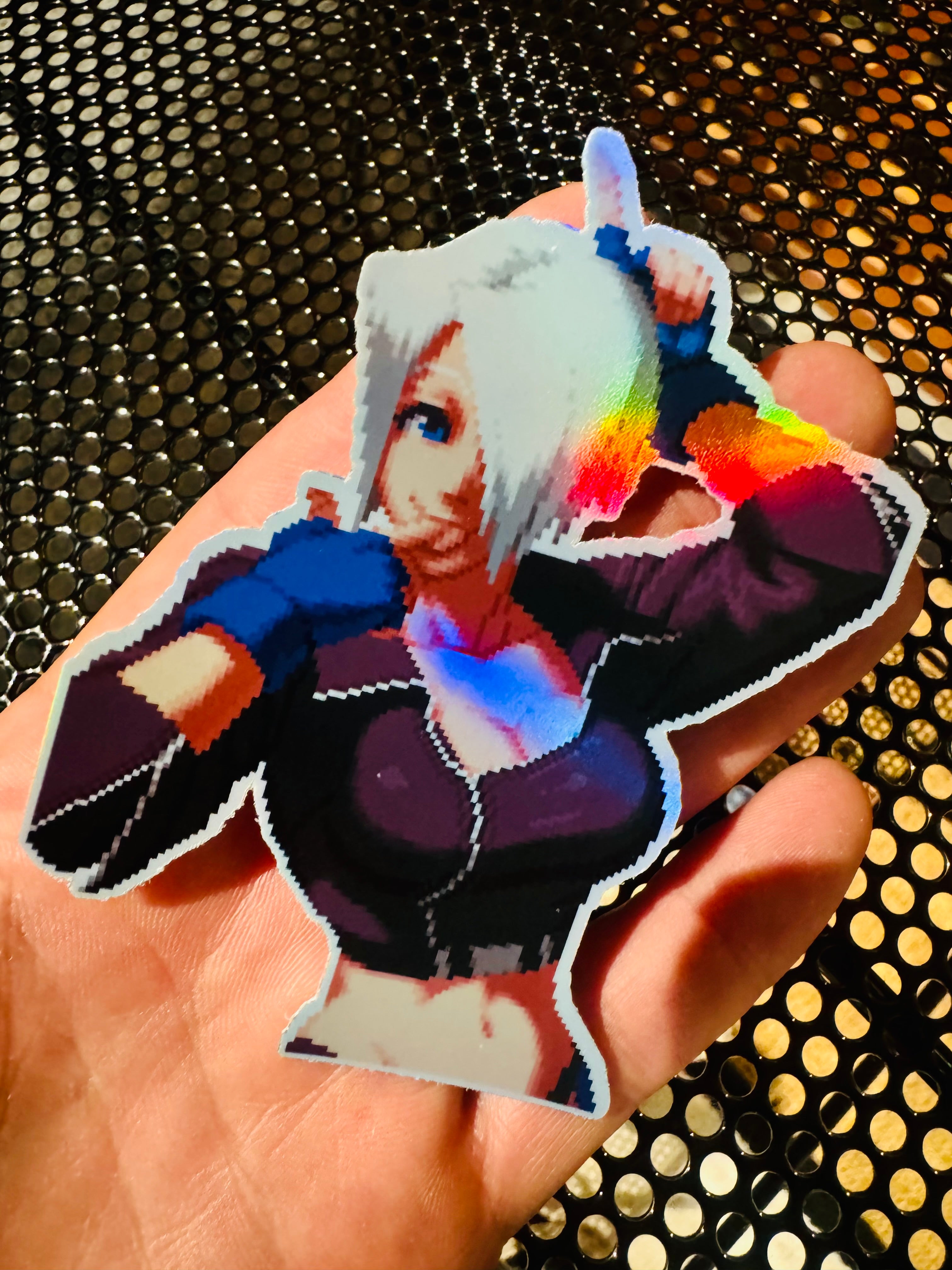 Angel KOF Holographic Pixel Vixen Sticker #48