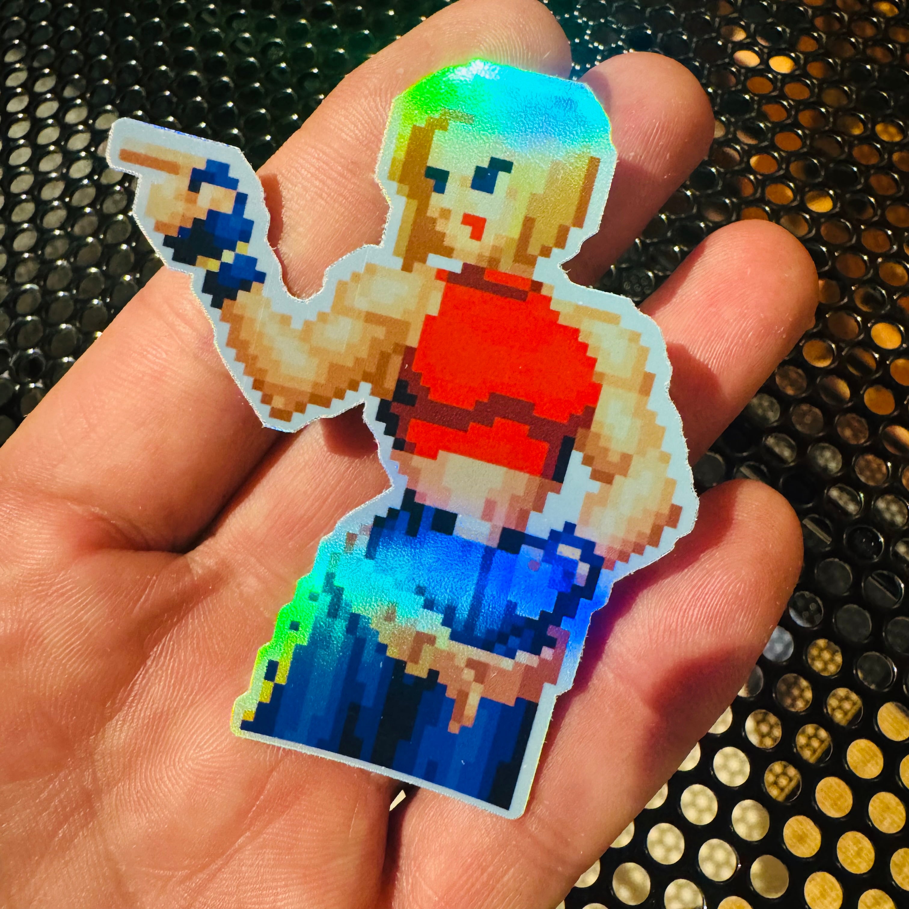 Blue Mary King of the Fighters Holographic Pixel Vixen Sticker #52 - Pixel X