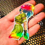 Load image into Gallery viewer, Leona Pixel Vixen Holographic Sticker #35 - Pixel X
