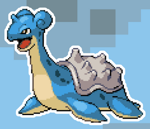 Lapras Pokemon Holographic Pixel Art Sticker #1