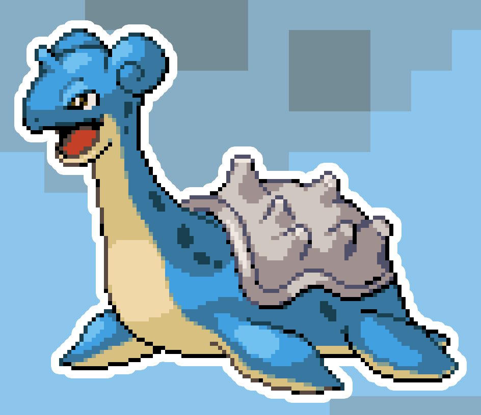 Lapras Pixelated Holographic Pokemon Sticker #1