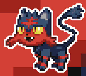 LItten Pokemon Holographic Pixel Art Sticker #2