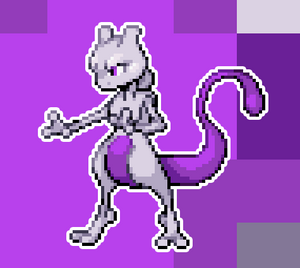 MewTwo Pokemon Holographic Pixel Art Sticker #19