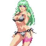 Load image into Gallery viewer, Morrigan Bathing Suit Pixel Vixen Sticker #4
