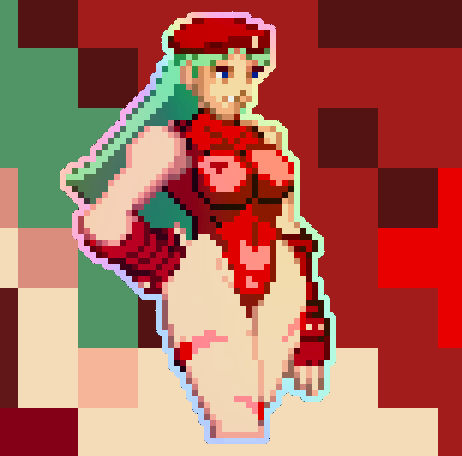 Morrigan Cosplaying Cammy Holographic Pixel Vixen Sticker  #46