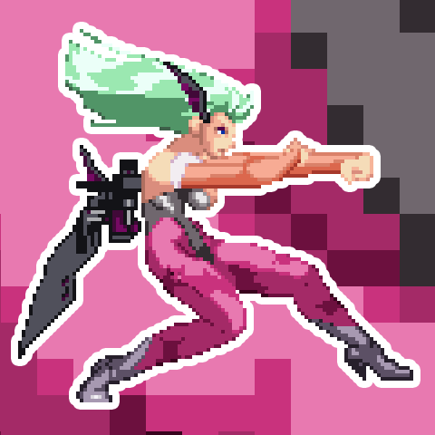 Morrigan Pixel Vixen Sticker #34 - Pixel X