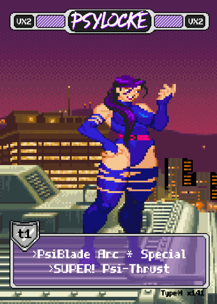 Psylocke Pixel Vixen Action Card #7