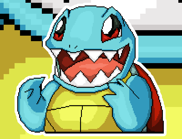 Squirtle Pokemon Holographic Pixel Art Sticker #13