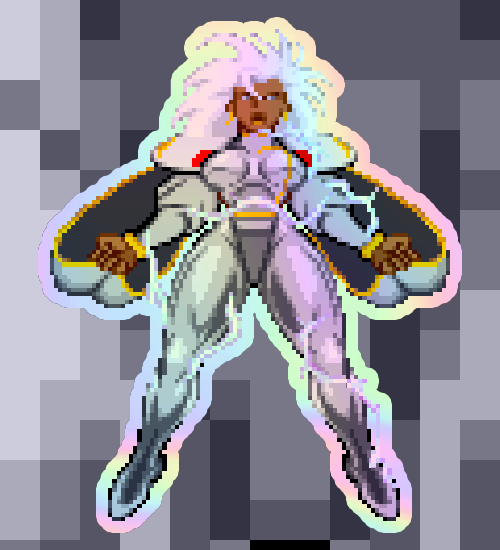 Storm Holographic Pixel Vixen Sticker  #46