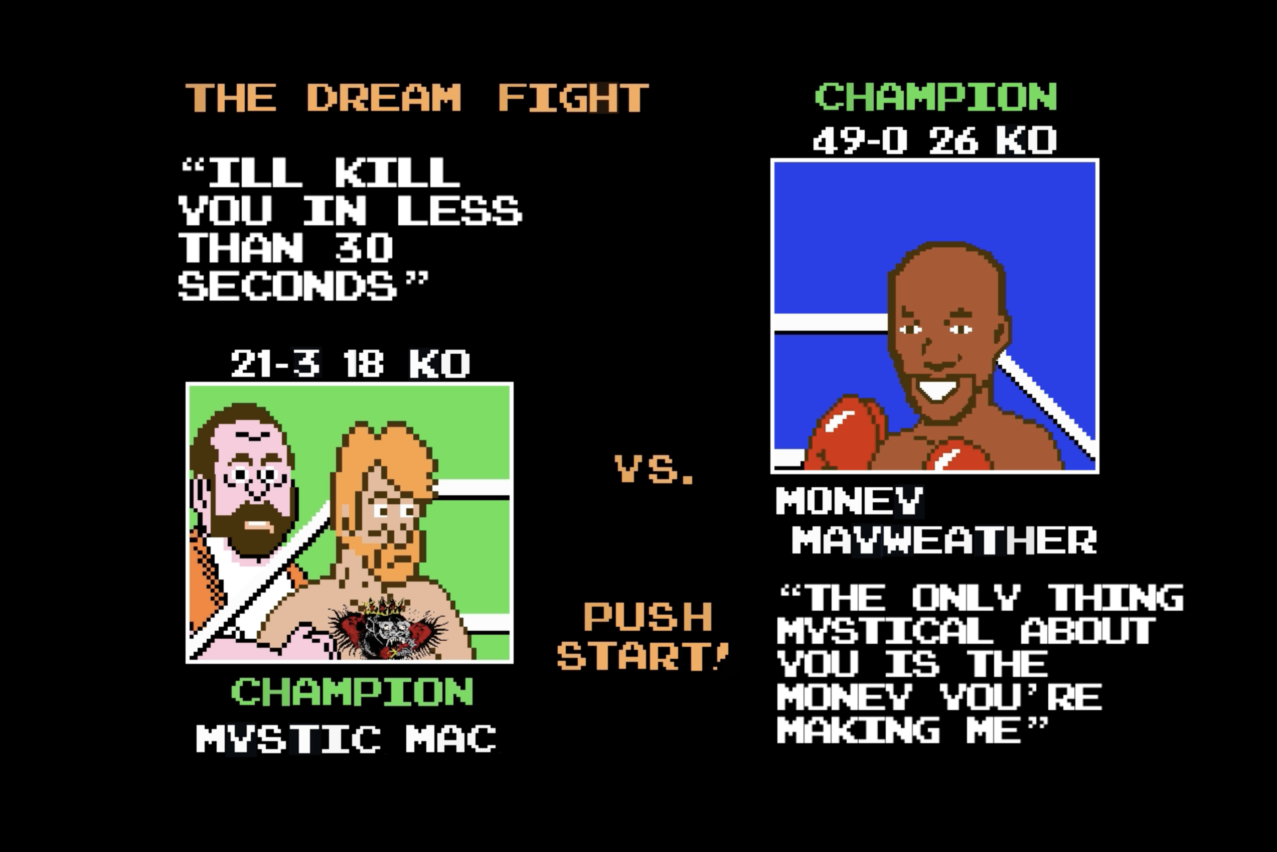 Conor McGregor's Punch Out #1 vs Floyd Mayweather.